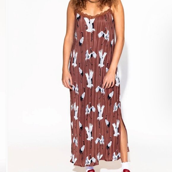 EUC Dressed in Lala Money Honey Plisse Slip Dress - Picture 3 of 3